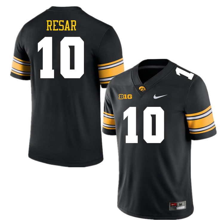 Men #10 James Resar Iowa Hawkeyes College Football Jerseys Stitched-Black